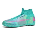 Football Shoes High Mid-top Lace up Soccer Futsal Shoes Football Boots FG HG TF PU Leather Team Sports Boy's Men's Women's - Image 5